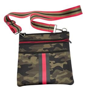 Haute Shore Crossbody Camo Stripe Adjustable Strap Y2K Streetwear Ballet grunge